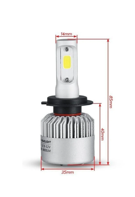 Set de 2 becuri LED H7 CANBUS pentru faruri auto, 6000K, 8000 lm