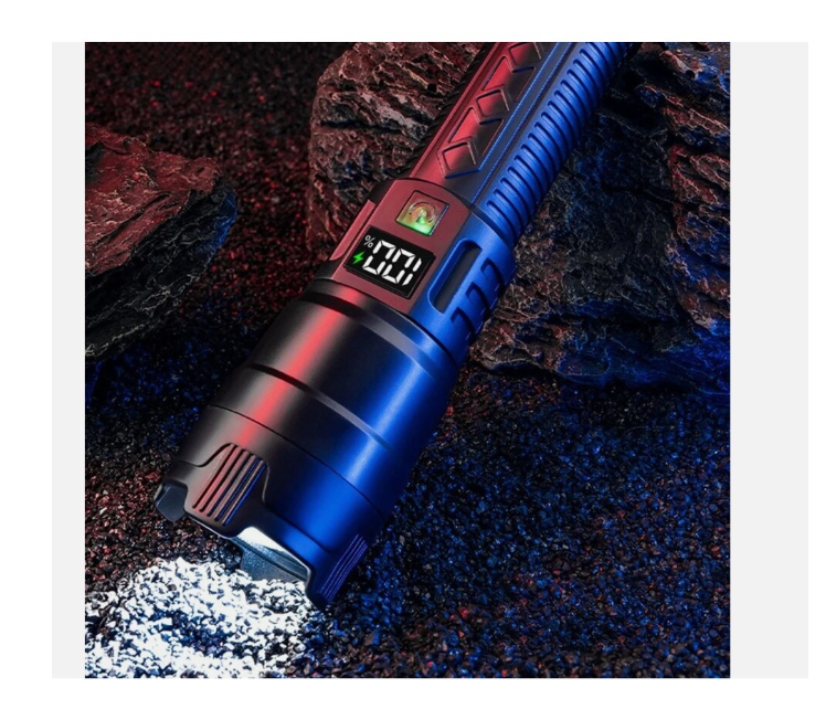 Lanterna Tactica LED, Reincarcabila USB, Zoom Reglabil, Afisaj Digital Baterie, Rezistenta La Apa, Ideala Pentru Camping Si Uz Zilnic