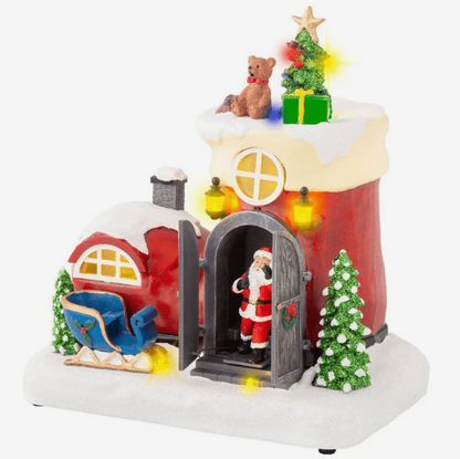 Figurină animată de Crăciun - Cizmă de Moș Crăciun cu LED și muzică, multicolor,