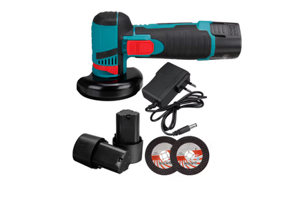 Mini Flex Electric Portabil Cu Acumulator, Polizor Unghiular Cu Disc 76 MM, Design Compact, Autonomie Mare, 750W, 2 Acumulatori de 12V, 1500 mAh, 19500 rpm, Functie Soft Start, Albastru / Negru