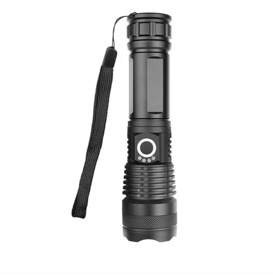 Lanterna LED Tactica Reincarcabila, Acumulator 8800mAh, 5 Moduri, Zoom, Rezistenta la Apa, Ideala Pentru Camping, Drumetii, Explorare, Focalizare Reglabila