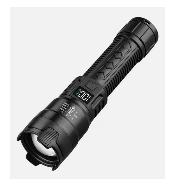Lanterna Tactica LED, Reincarcabila USB, Zoom Reglabil, Afisaj Digital Baterie, Rezistenta La Apa, Ideala Pentru Camping Si Uz Zilnic