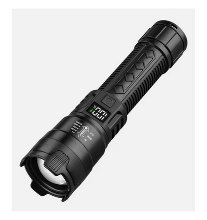 Lanterna Tactica LED, Reincarcabila USB, Zoom Reglabil, Afisaj Digital Baterie, Rezistenta La Apa, Ideala Pentru Camping Si Uz Zilnic