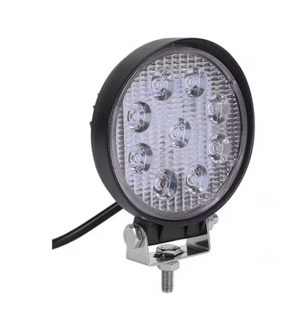 Proiector auto LED, Offroad, 27W, Rotund, 12V-24V, 1400 Lumeni, Fascicul luminos spot 30°