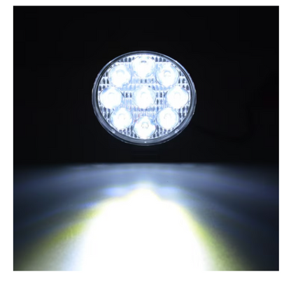 Proiector auto LED, Offroad, 27W, Rotund, 12V-24V, 1400 Lumeni, Fascicul luminos spot 30°