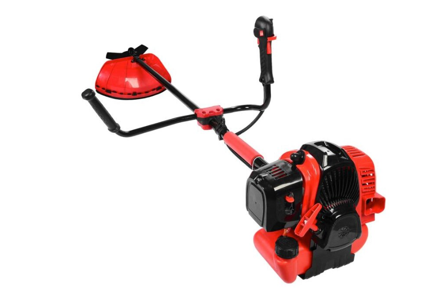Motocoasa pe benzina, 2 timpi, 6 CP, 52 CC, tambur cu fir si disc cu vidia inclus