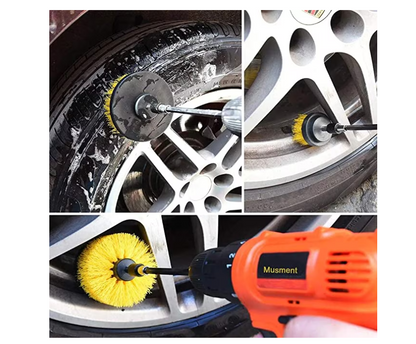Set 3 Perii Curatare Universale pentru Bormasina / Autofiletanta, Diverse Dimensiuni, Curatare Eficienta Suprafete Dure – Baie, Rosturi, Jante, Tapiterie