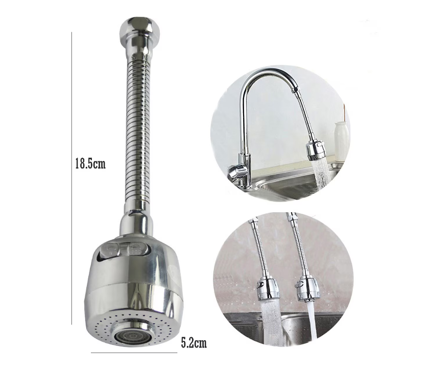 Prelungitor/adaptor flexibil 360 pentru chiuveta, 2 moduri de pulverizare