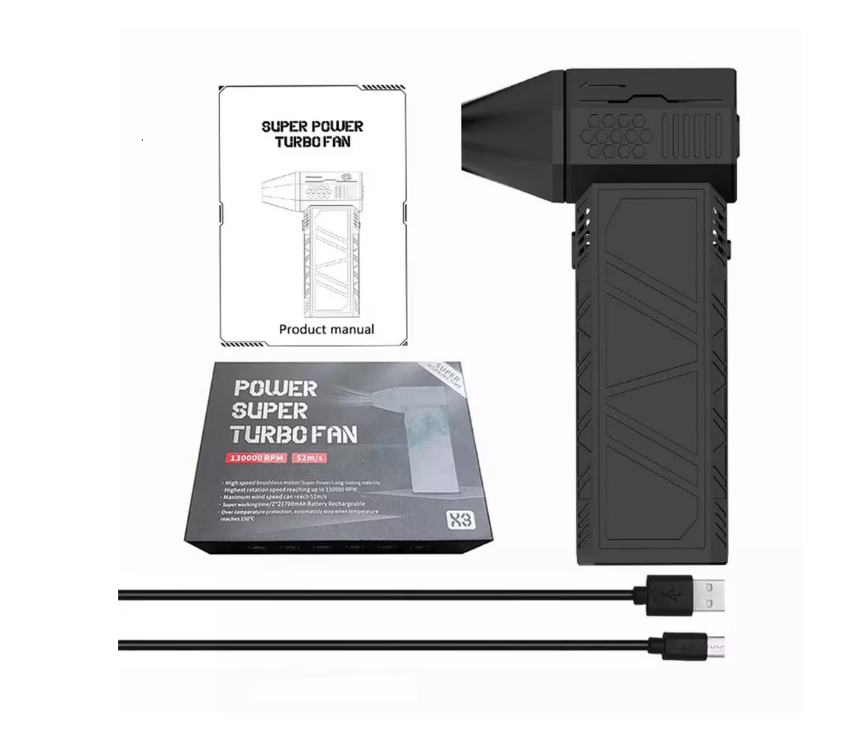Suflanta Aer Comprimat Portabila, Profesionala, 130000RPM, 52M/s, baterie 3000 mAh, 3 Trepte Putere, Pentru Auto, Curatare Filtre, Frizerie, PC, Gratar, Indepartare Frunze, Praf, Apa