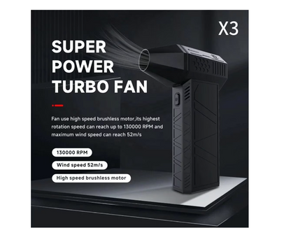 Suflanta Aer Comprimat Portabila, Profesionala, 130000RPM, 52M/s, baterie 3000 mAh, 3 Trepte Putere, Pentru Auto, Curatare Filtre, Frizerie, PC, Gratar, Indepartare Frunze, Praf, Apa