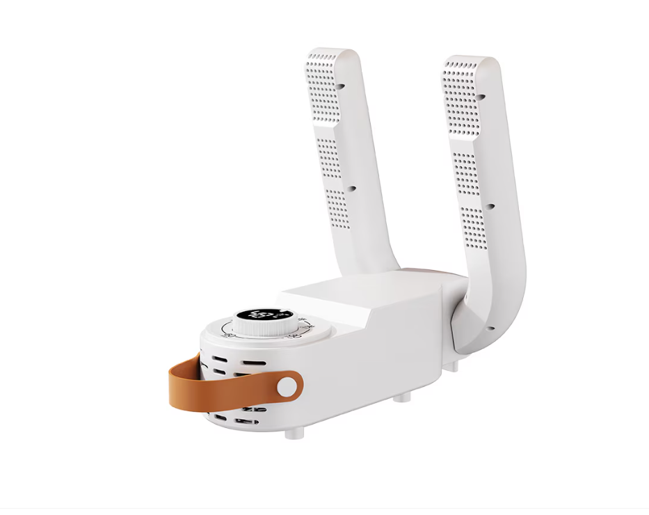 Uscător electric de încălțăminte cu sterilizator UV, aer cald la 360°, 150W, pliabil, alb