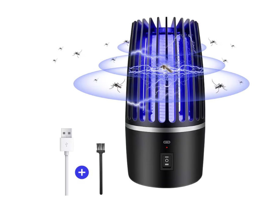 Lampa UV anti insecte, aparat anti tantari, Portabila, Cu Acumulator, Silentioasa, Impotriva Insectelor, 360° Pentru Interior Sau Exterior, 2000V, Incarcare USB, 2 Moduri De Iluminare