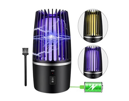 Lampa UV anti insecte, aparat anti tantari, Portabila, Cu Acumulator, Silentioasa, Impotriva Insectelor, 360° Pentru Interior Sau Exterior, 2000V, Incarcare USB, 2 Moduri De Iluminare