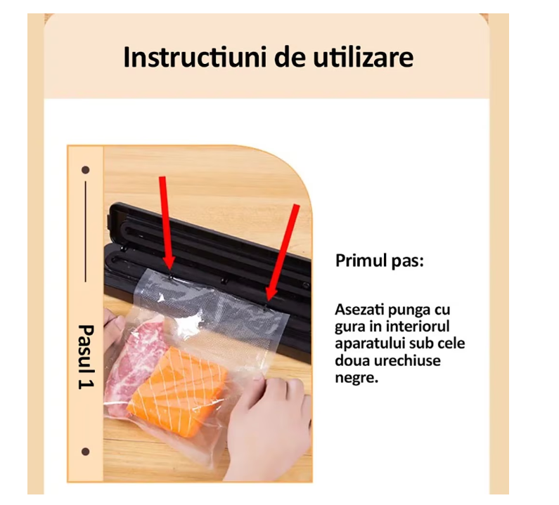 Aparat de Vidat si Etansat in Vid,Ambalare uscat/umed,Inchidere Solida,Pungi incluse